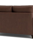 True Custom Leather Roll Arm Loveseat