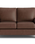 True Custom Leather Large Panel Arm Loveseat