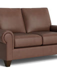 True Custom Leather Large Panel Arm Loveseat
