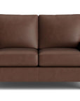 True Custom Leather Large Track Arm Loveseat
