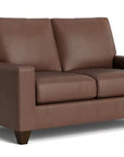 True Custom Leather Large Track Arm Loveseat