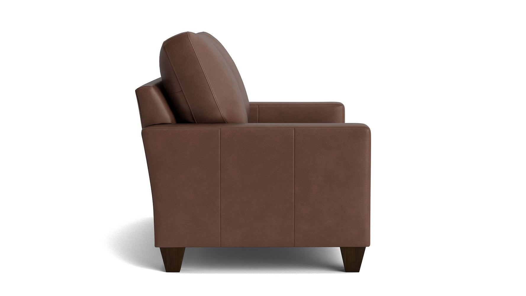 True Custom Leather Large Track Arm Loveseat