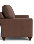 True Custom Leather Large Track Arm Loveseat