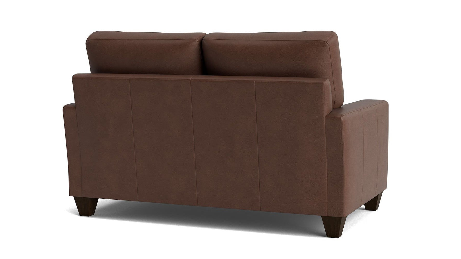 True Custom Leather Large Track Arm Loveseat