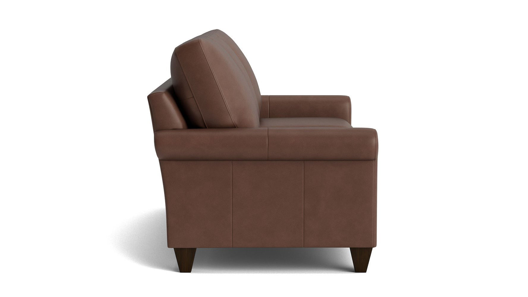 True Custom Leather Roll Arm Sofa