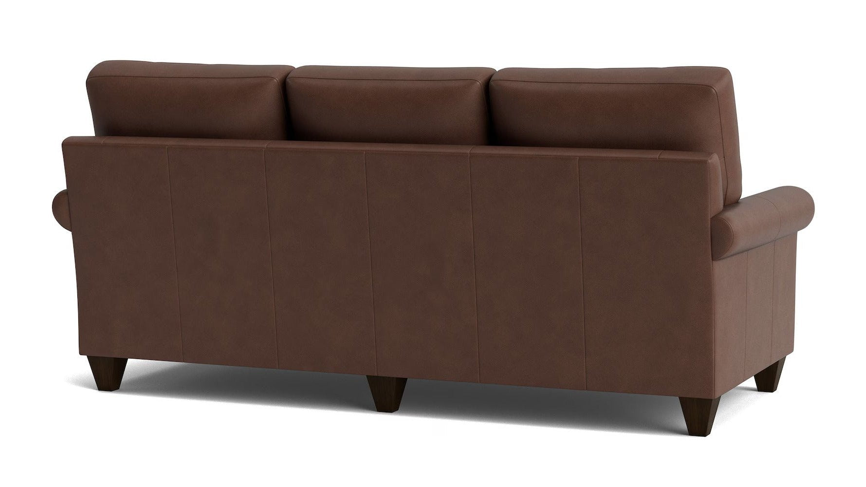 True Custom Leather Roll Arm Sofa