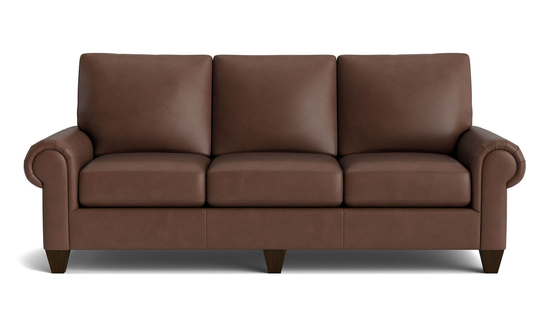 True Custom Leather Large Panel Arm Sofa