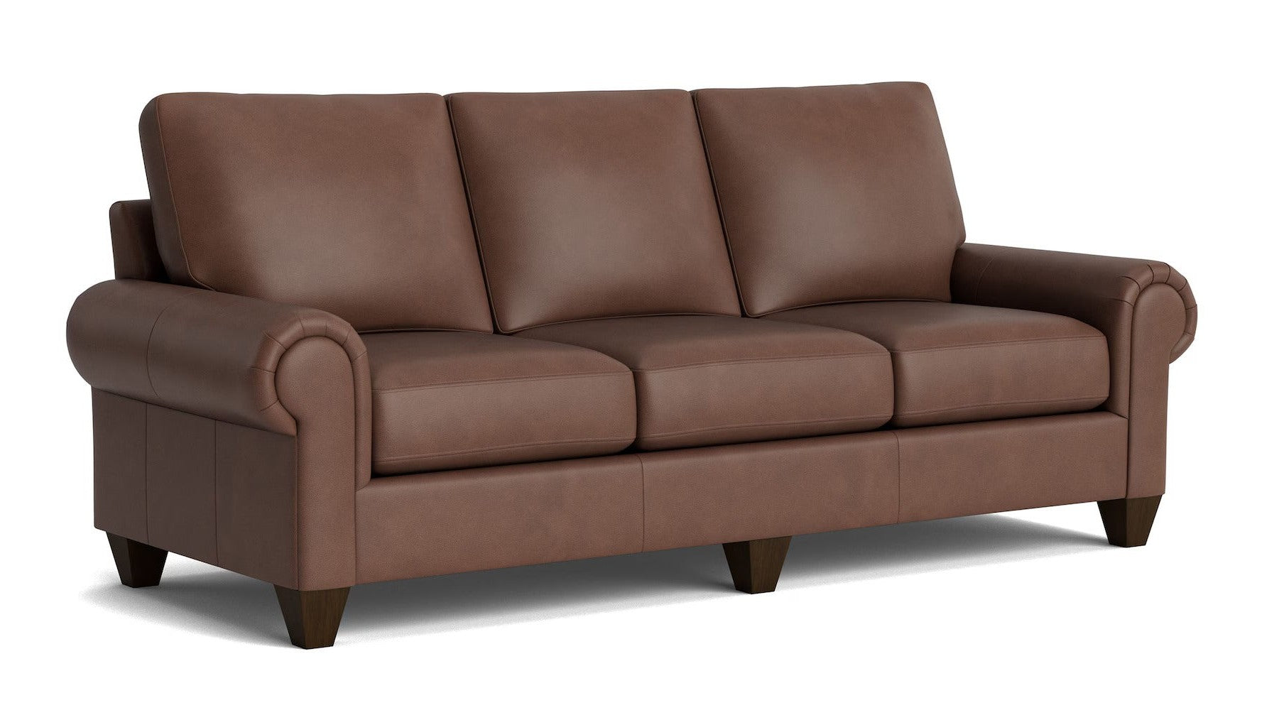 True Custom Leather Large Panel Arm Sofa