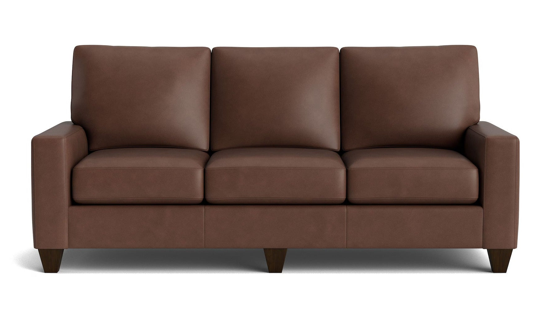 True Custom Leather Large Track Arm Sofa