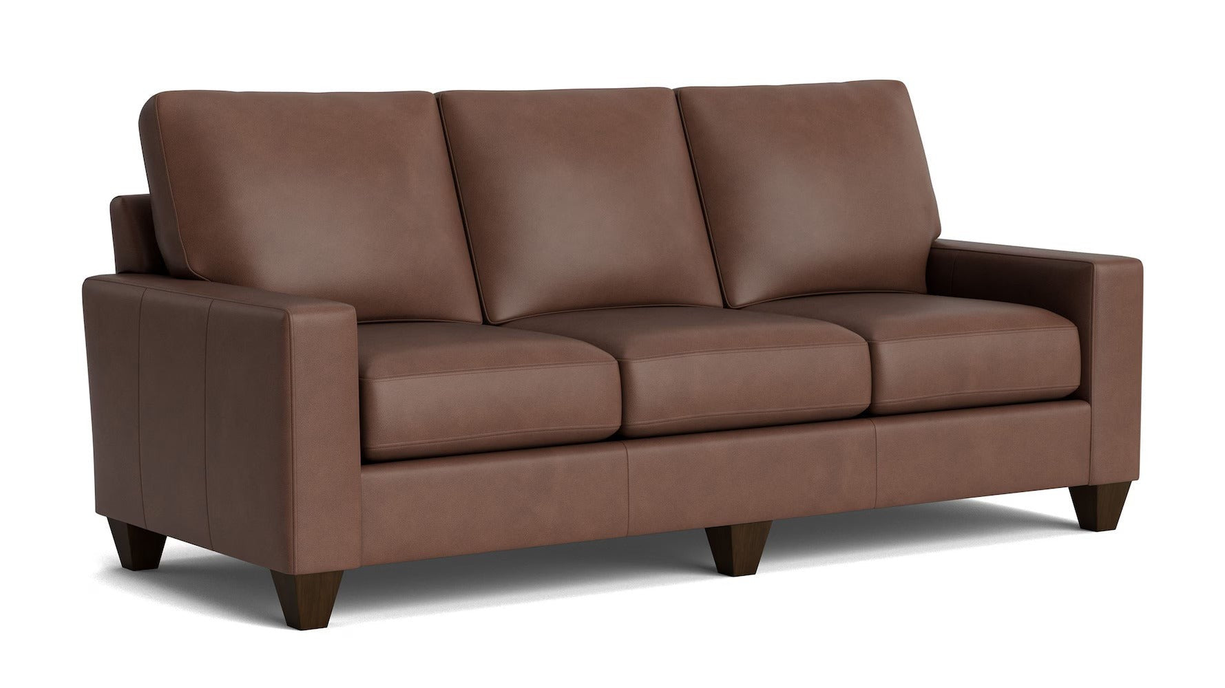 True Custom Leather Large Track Arm Sofa