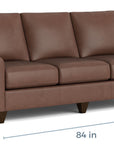 True Custom Leather Roll Arm Sofa