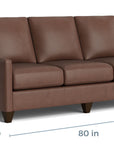 True Custom Leather Slope Arm Sofa