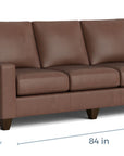 True Custom Leather Large Track Arm Sofa