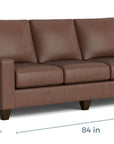 True Custom Leather Large Track Arm Sofa