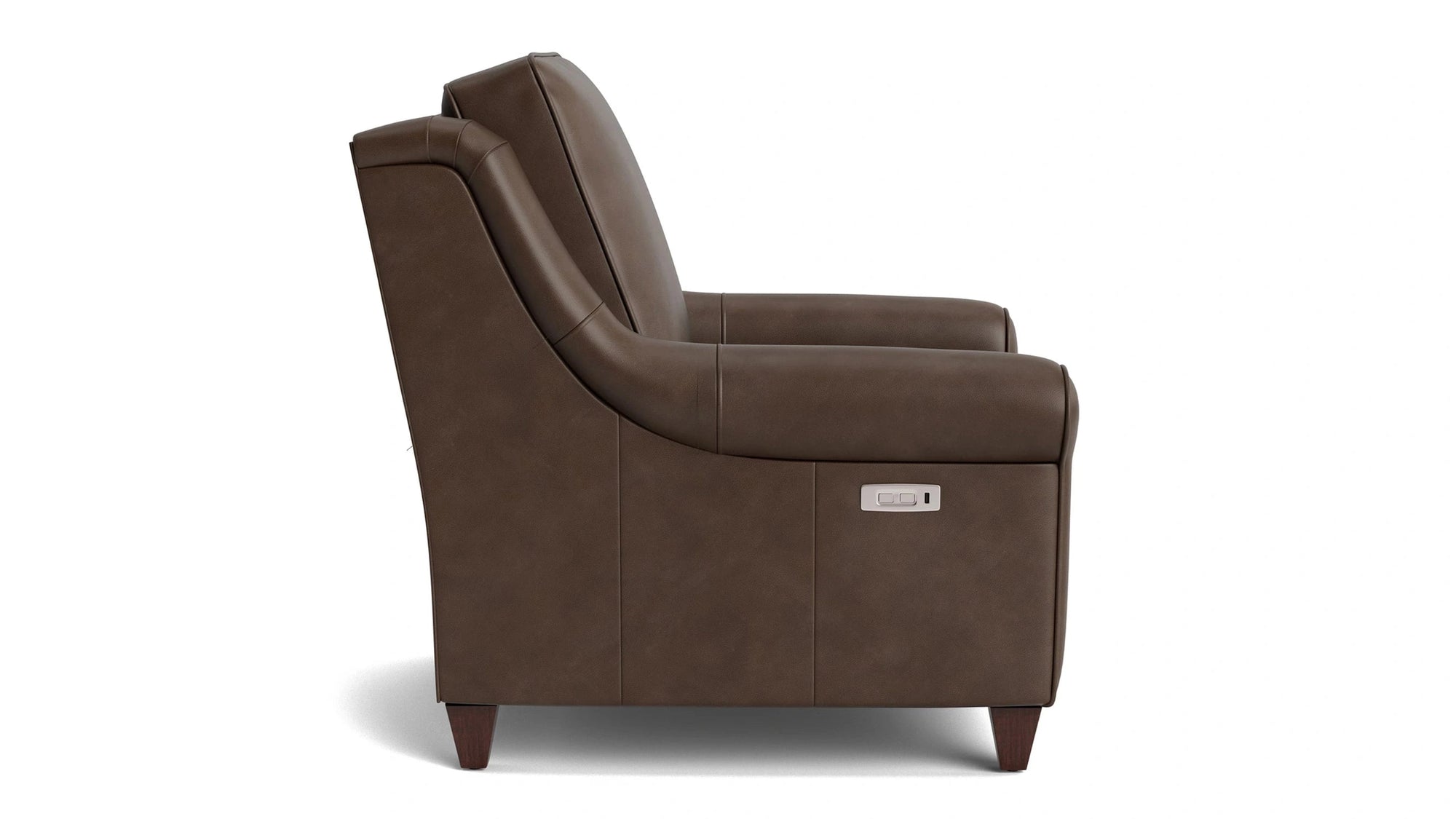 Magnificent Motion Leather Roll Arm Power Wall Recliner