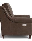 Magnificent Motion Leather Roll Arm Power Wall Recliner