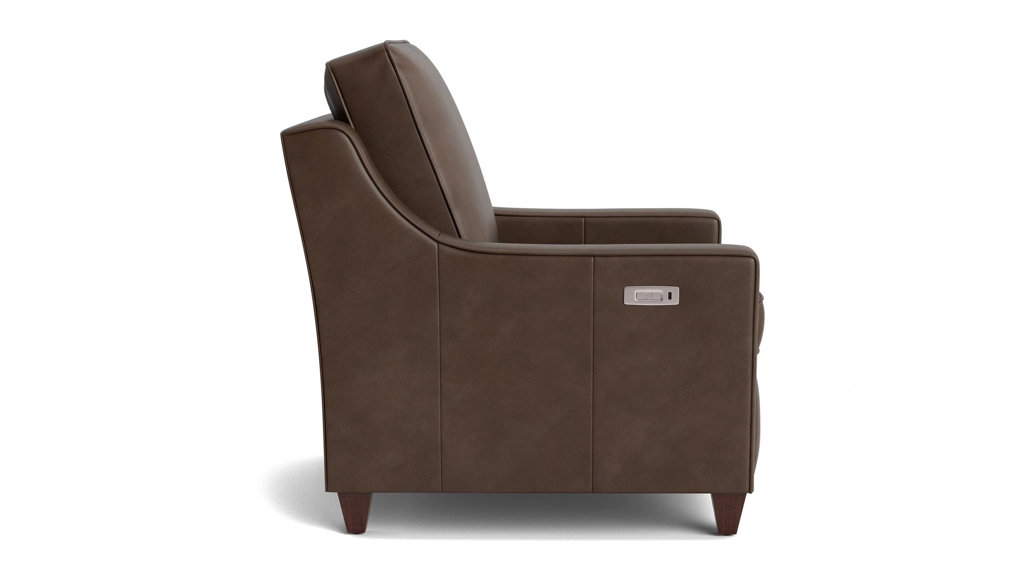 Magnificent Motion Leather Slope Arm Power Wall Recliner