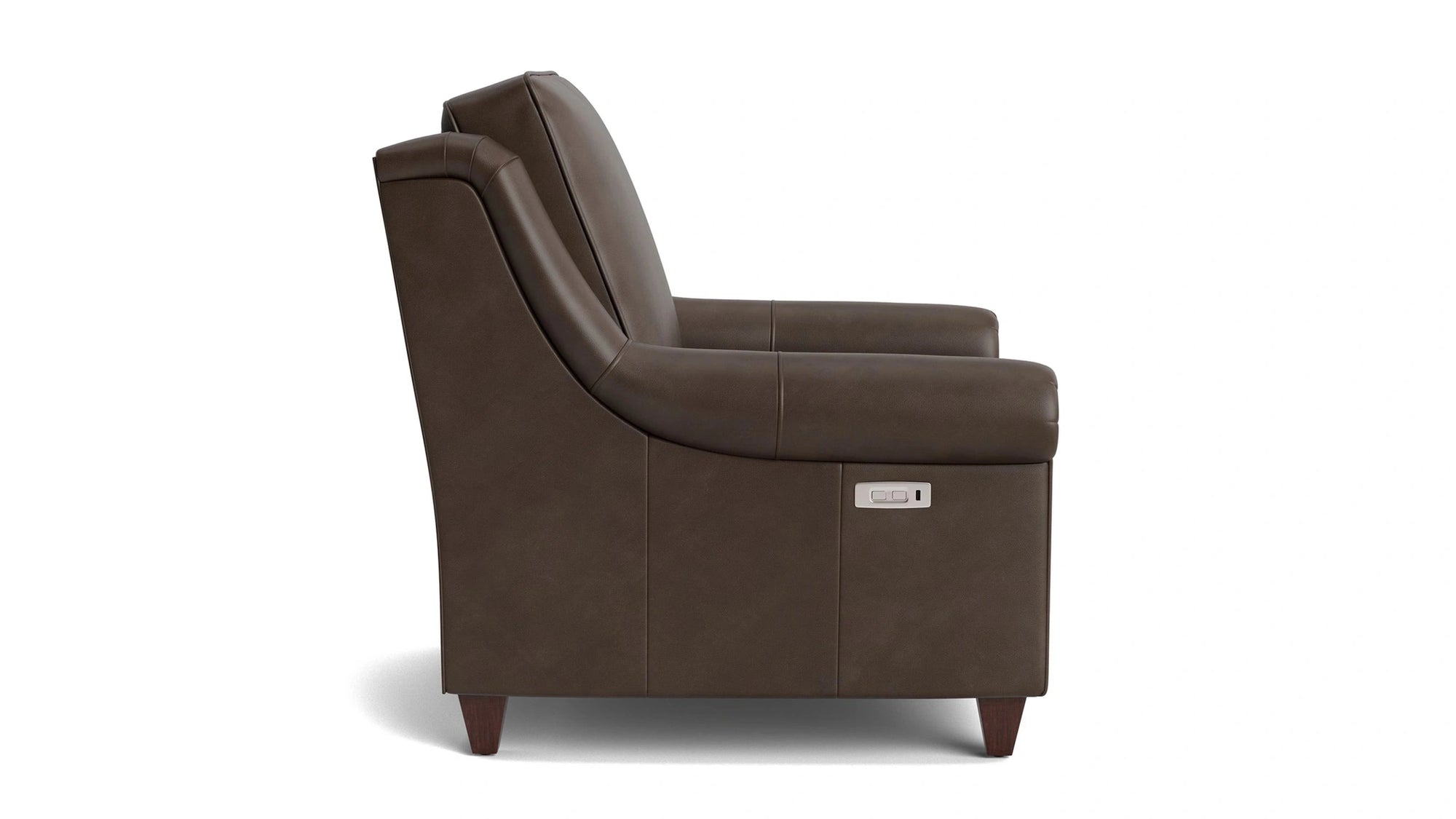 Magnificent Motion Leather Panel Arm Power Wall Recliner