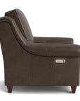 Magnificent Motion Leather Panel Arm Power Wall Recliner