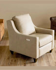 Magnificent Motion Leather Panel Arm Power Wall Recliner