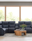 Maverly Reclining Sectional Heavily Cushioned Modular Comfort Sofa with Power Options