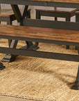 Stormy Ridge Dining Collection Solid Hardwood Bench with Distressed Finish