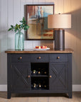 Stormy Ridge Server in Chicory and Slate Black Finish Solid Wood