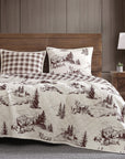 White Pine - Full/Queen Reversible Quilt Set Set of 3 - White