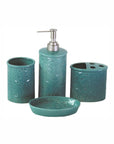 Savannah - Ceramic Countertop Bathroom Set Set of 4 , 4 Per Carton - Turquoise