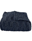 Chess Knit - Throw - Navy