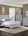 Bonanza - Ocean Blue Upholstered Bed With Mansion Footboard
