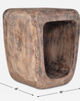 Loophole - Bleached Wash Accent Stool - Dark Brown
