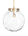 Gaia - 1 Light Watered Glass Pendant - Brass