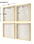 Fourfold - Framed Prints Set of 4 - Gold