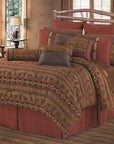 Cascade Lodge - Full Comforter Set Set of 5 - Brown / Red