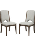 Athens - Upholstered Dining Chair Set of 2 - Light Gray / Chocolate Brown