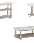 Horizons - End Table - White Oak / White Marble