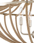 Lovelock - 4 Light Rope Empire Chandelier - Light Brown