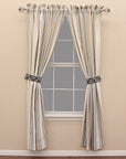 St. Clair - Striped Curtain Set (Set of 2) - White & Navy