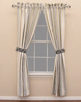 St. Clair - Striped Curtain Set Set of 2 - White & Navy