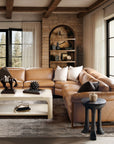 MS - Jericho Five-Piece Power Reclining Sectional - Light Brown