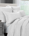 Matelasse - Queen Duvet Cover Set Set of 3 - Ivory