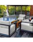 Remsen - Outdoor Lounge Chair - Black / Oyster