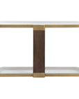 Ryles - Glass Console Table - Brass / Brown / Woodtone