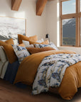 Acadia - King Reversible Duvet Cover Set Set of 3 - Copper