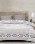 Free Spirit - Twin Comforter Set (Set of 3) - Gray / White