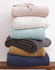 Cotton Knit - Throw Blanket - Slate