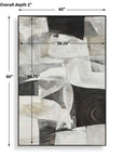 Folding - Time Framed Abstract Art - Black / Brown / Gray / White