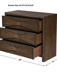 Bowtie - 3 Drawer Mid-Century Chest - Dark Brown