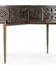 Commerce And Market - Carved Round Cocktail Table - Dark Brown